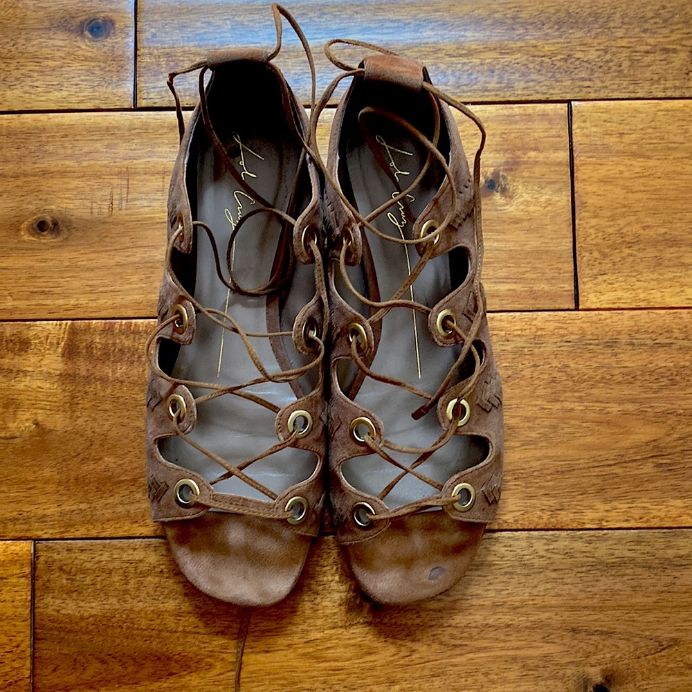 Lola Craig Open Toe Lace Up Boho Sandals
